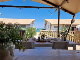 Luxe Tent Diamond Beach : Uitzicht vanuit de keuken