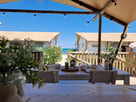 Luxe Tent Diamond Beach : Uitzicht vanuit de keuken